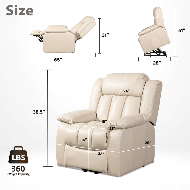 Lehboson Lift Chair Recliners, Electric Power Recliner Chair Sofa for Elderly, (Common, Beige)