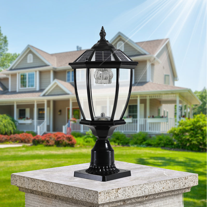 Solar Column Headlights With Dimmable LED(2 pack)