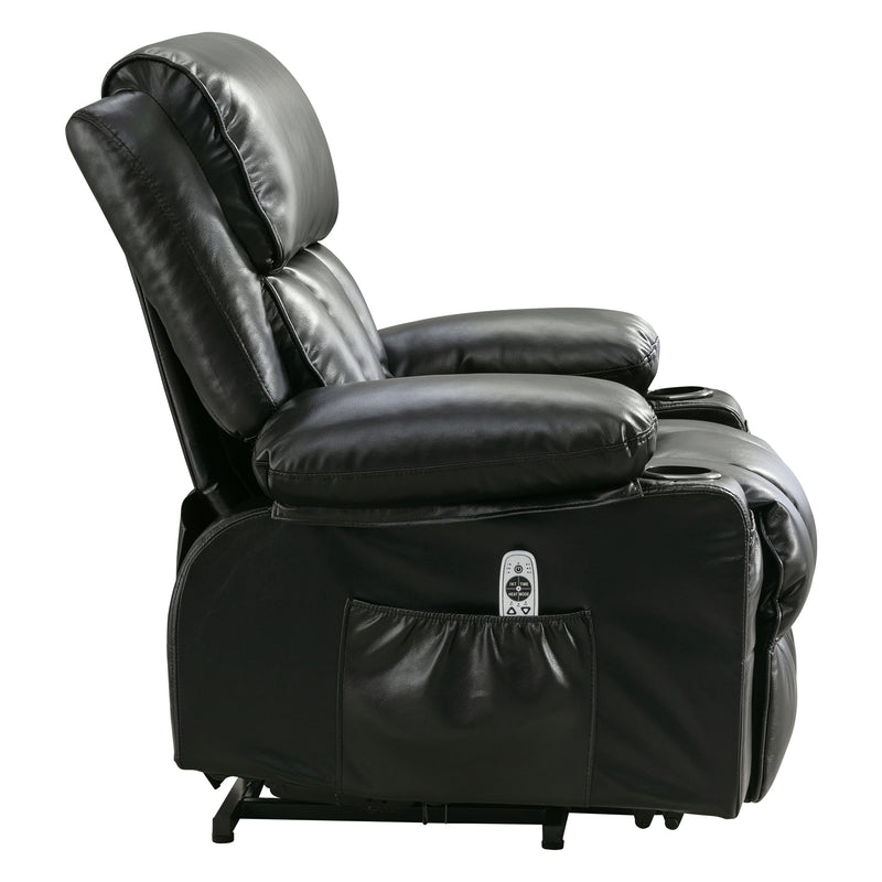 Power Lift Recliner Chair Recliners for Elderly with Heat and Massage Recliner Chair for Living Room with Infinite Position and Side Pocket,USB Charge .BLACK