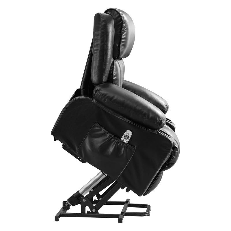 Power Lift Recliner Chair Recliners for Elderly with Heat and Massage Recliner Chair for Living Room with Infinite Position and Side Pocket,USB Charge .BLACK