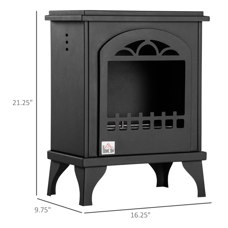 Ethanol Fireplace, 9.75" Freestanding Stove Heater 0.32 Gal Max 470 Sq. Ft., Burns up to 3 Hours, Black