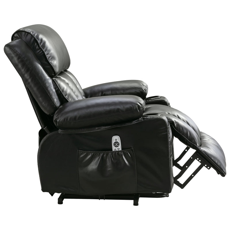 Power Lift Recliner Chair Recliners for Elderly with Heat and Massage Recliner Chair for Living Room with Infinite Position and Side Pocket,USB Charge .BLACK