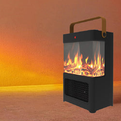 Electric Fireplace Heater for Indoor Use, 1500W Space Heater Fireplace with 3D LED Flame, Double Safety Protection, Portable Fireplace Heater for Home Office Christmas Decoration